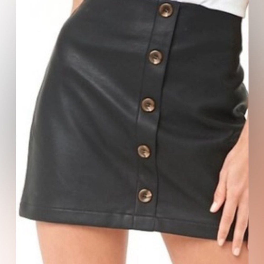 Gothic Mini Faux Leather Skirt Size S
